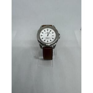 F&S Field and Stream F109GWSB White Dial Stainless Steel Mens Watch New Battery